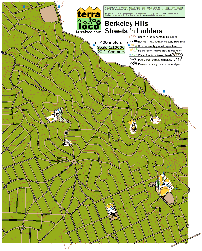 Berkeley Hills Streets 'n Ladders map